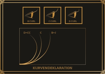 Preview: 16x Seidenwimpern im goldenen Design