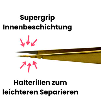 Separationspinzette mit Rillen an der Aussenseite