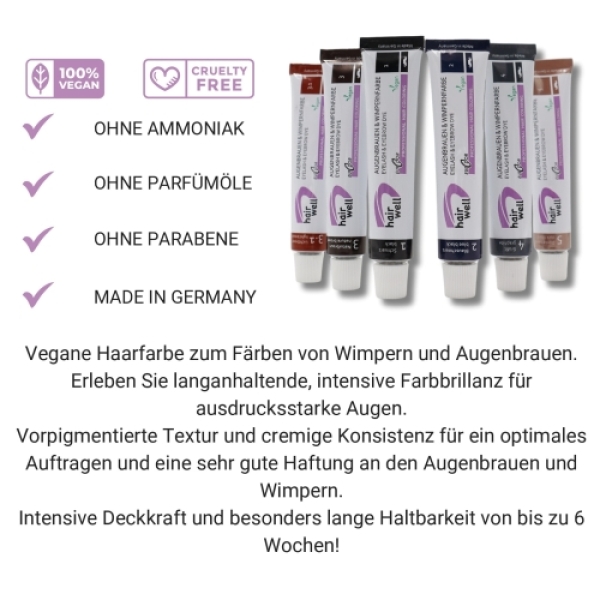 Augenbrauen und Wimpern Farbe