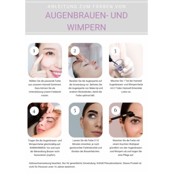 Augenbrauen und Wimpernfarbe